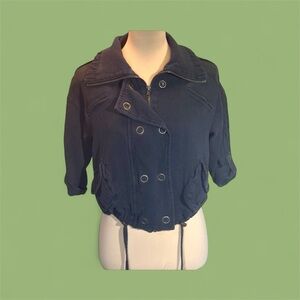 Basic Edge Clothing Black Utility Jacket with Cropped Length sz S